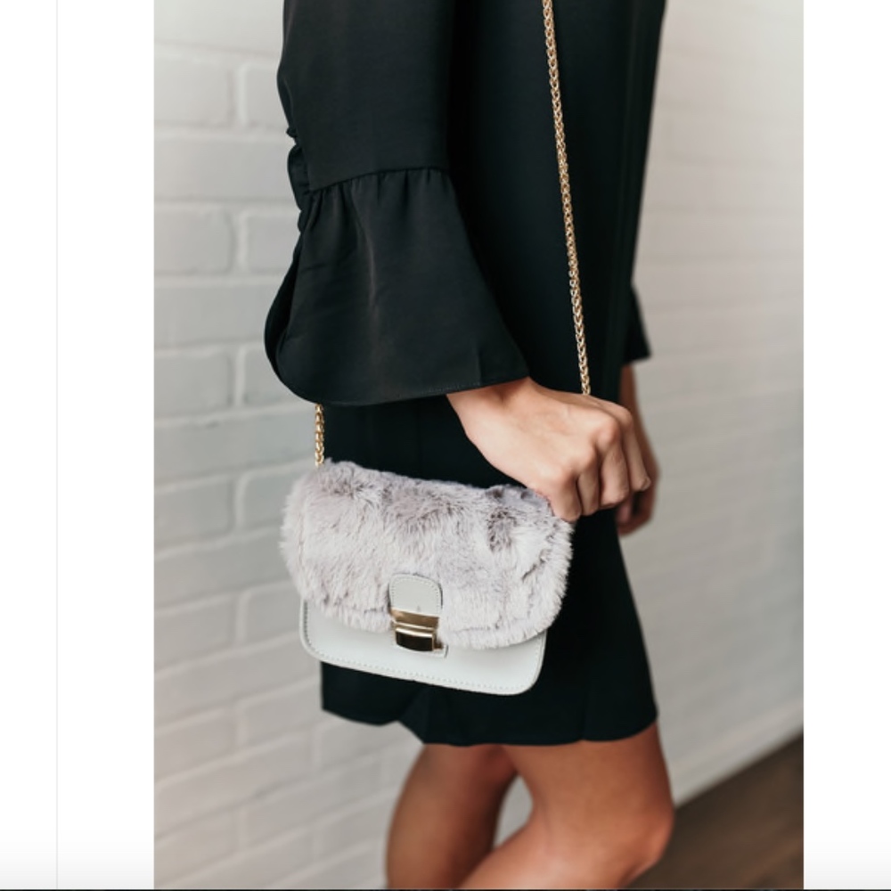 🆕 Cinderella Story Faux Fur Crossbody-Gray